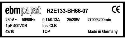 0004105345-MOTOTURBINE EBMPAPST R2E133-BH66-07 3