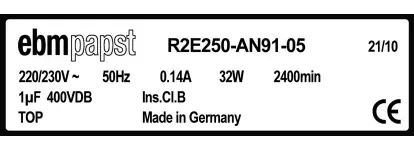 0004105354-MOTOTURBINE EBMPAPST R2E150.AN91.15 2