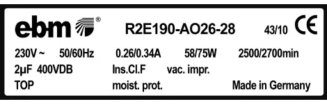 0004105361-MOTOTURBINE EBMPAPST R2E190.AO26.28 3
