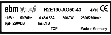 0004105364-MOTOTURBINE EBMPAPST R2E190.AO50.43 2