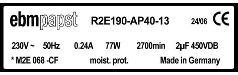 0004105366-MOTOTURBINE EBMPAPST R2E190.AP40.13 2