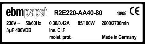 0004105369-MOTOTURBINE EBMPAPST R2E220.AA40.80 3