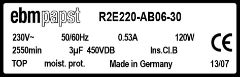 0004105371-MOTOTURBINE EBMPAPST R2E220-AB06-30 2