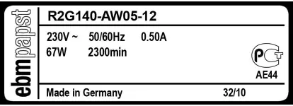 0004105384-MOTOTURBINE EBMPAPST R3G140.AW05.12 3
