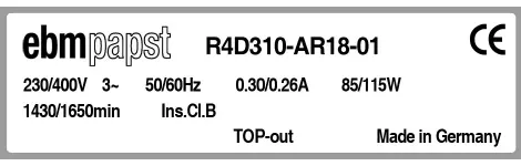 0004105387-MOTOTURBINE EBMPAPST R4D310.AR18.01 2