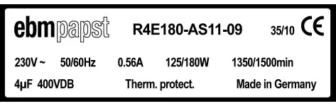 0004105393-MOTOTURBINE EBMPAPST R4E180.AS11.09 2
