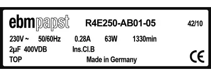 0004105394-MOTOTURBINE EBMPAPST R4E250.AB01.05 2