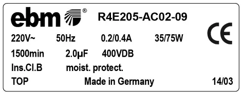 0004105397-MOTOTURBINE EBMPAPST R4E205-AC02-09 3