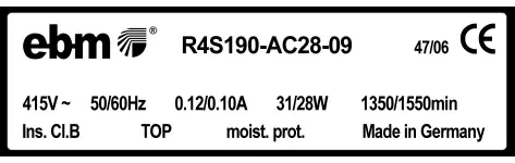 0004105400-MOTOTURBINE EBMPAPST R4S190-AC28-09 2