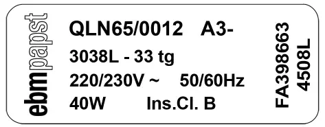 0004105404-VENTILATEUR EBMPAPST QLN65/0012A3.3038L33TG 2