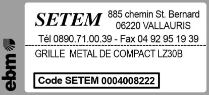 0004105408-GRILLE EBMPAPST METAL DE COMPACT LZ30B 2