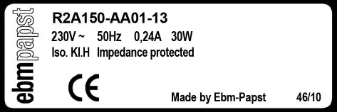 0004105415-MOTOHELICE EBMPAPST R2A150.AA01.13 2