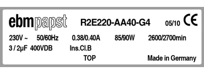 0004105428-MOTOTURBINE EBMPAPST R2E220.AA40.G4 2