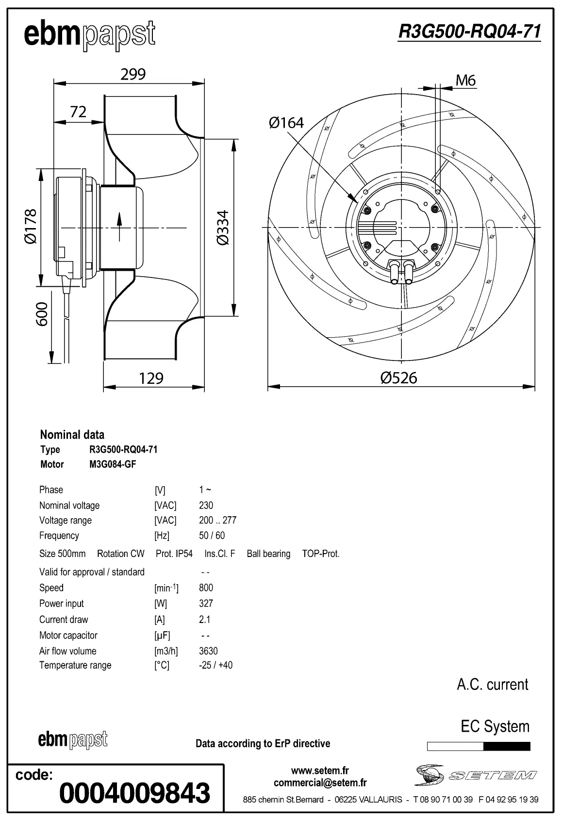 0004105429-MOTOTURBINE EBMPAPST R3G500.RQ04.71 2