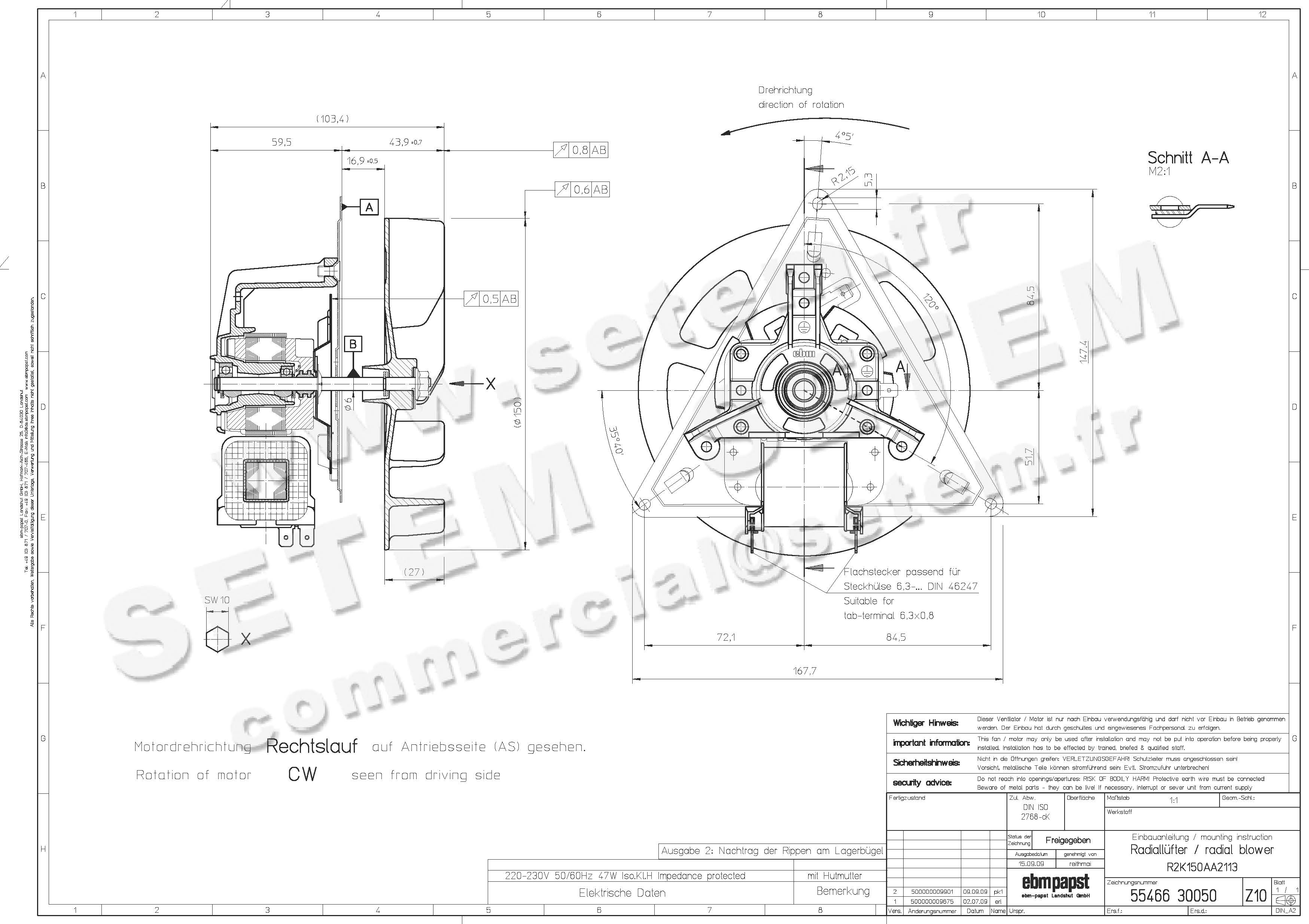 0004105436-MOTOTURBINE EBMPAPST R2K150.AA21.13 2
