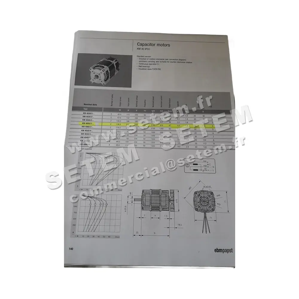 0004105660-MOTEUR EBM-PAPST KM4050/2-303-AAE *5500231030* 3