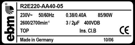 0004105700-MOTOTURBINE EBMPAPST R2E220-AA40-05 3