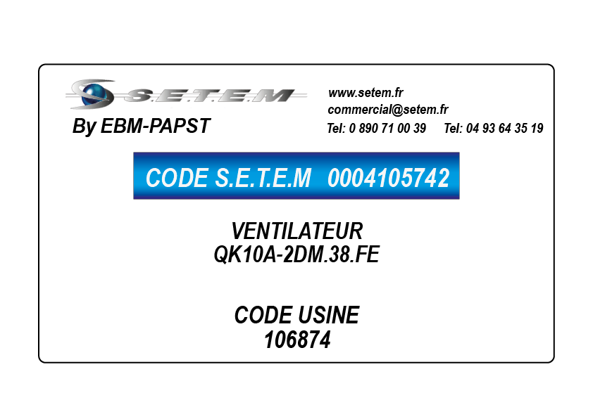 0004105742-VENTILATEUR EBM-PAPST QK10A-2DM.38.FE *106874*