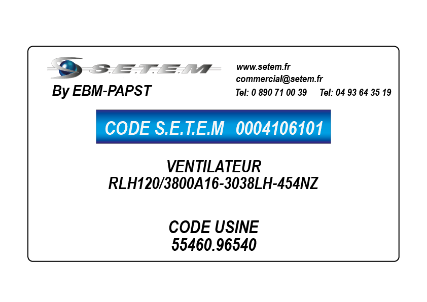 VENTILATEUR RLH120/3800A16-3038LH-454NZ *55460.96540*