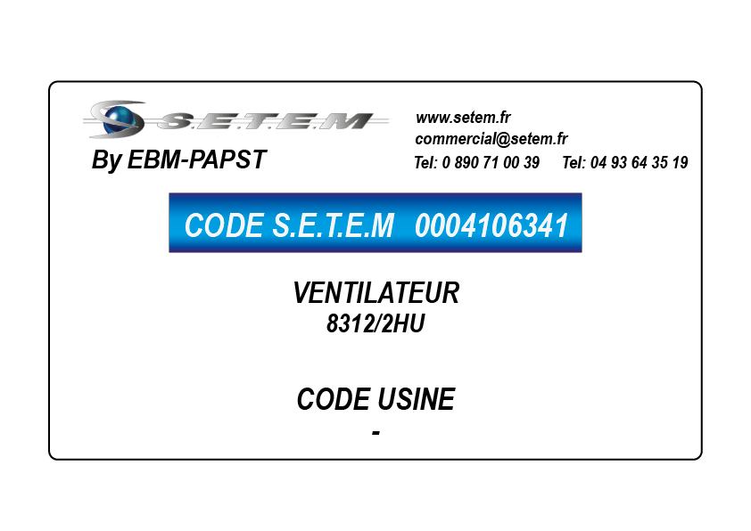 VENTILATEUR 8312/2HU 2