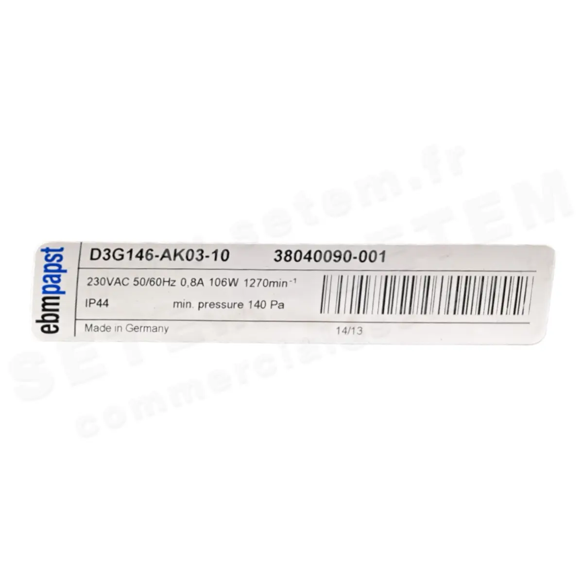 0004107919-VENTILATEUR EBMPAPST D3G146-AK03-10 "38040090-001"