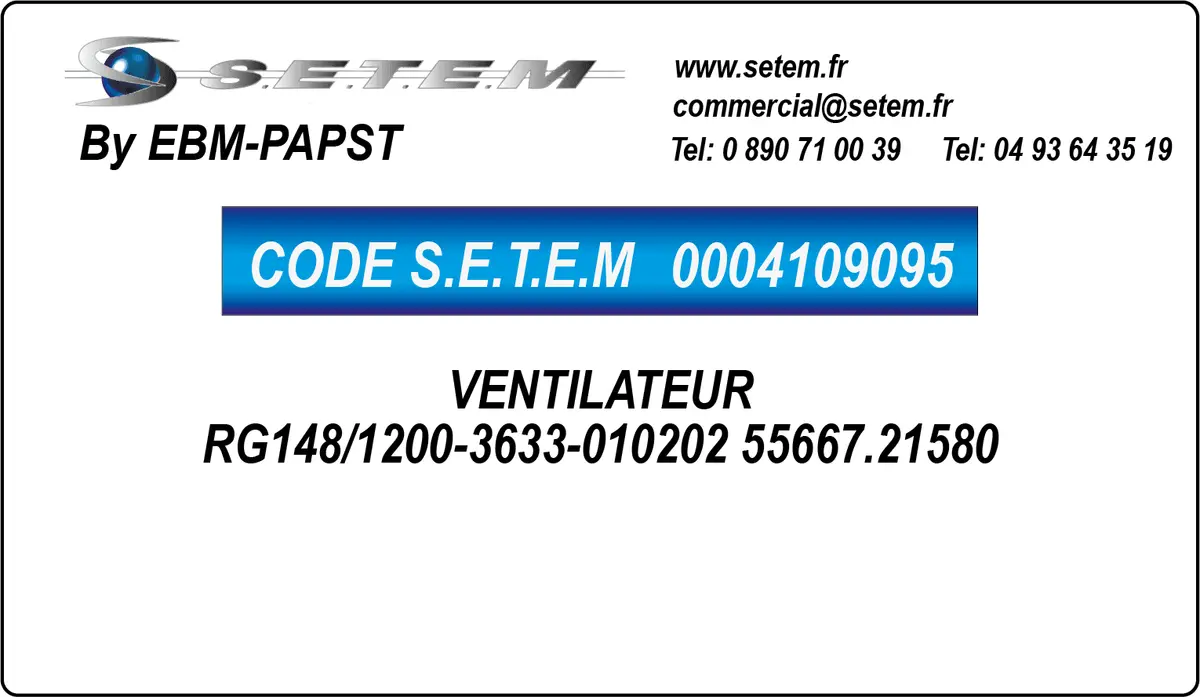 0004109095-VENTILATEUR EBMPAPST RG148/1200-3633-010202 *55667.21580*