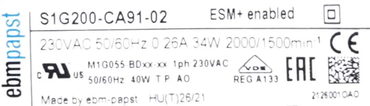 0004109096-VENTILATEUR EBMPAPST S1G200.CA91.02