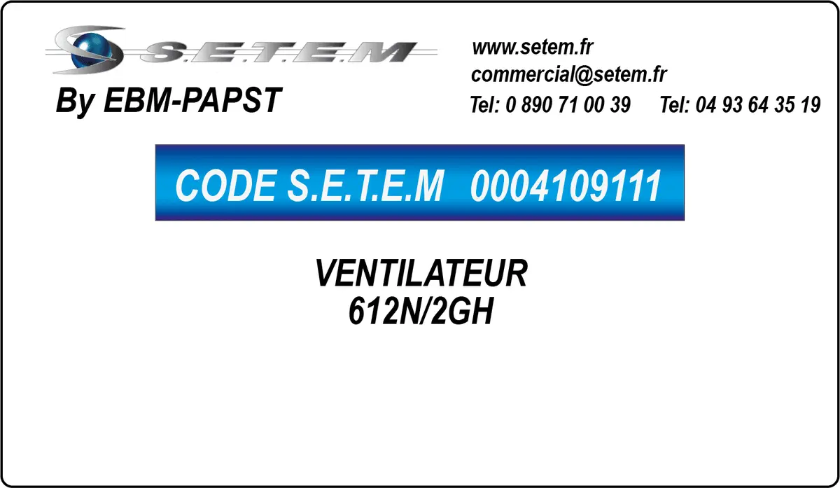 0004109111-VENTILATEUR EBMPAPST 612N/2GH