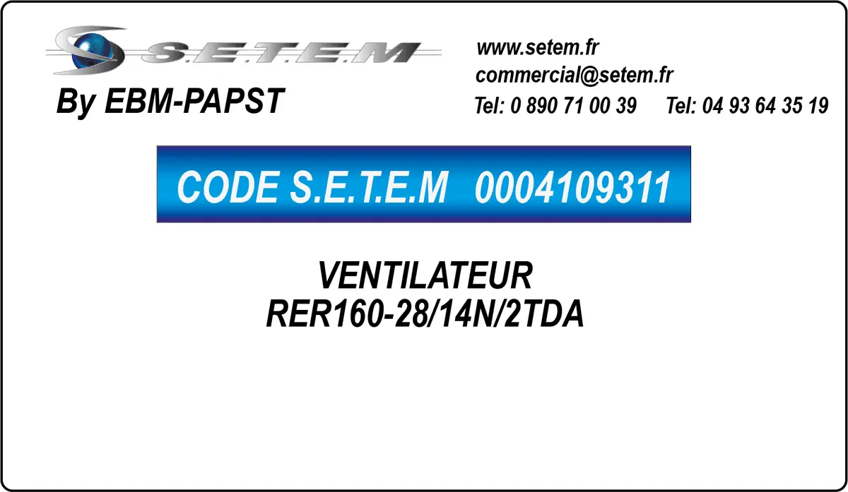 0004109311-VENTILATEUR EBMPAPST RER160-28/14N/2TDA