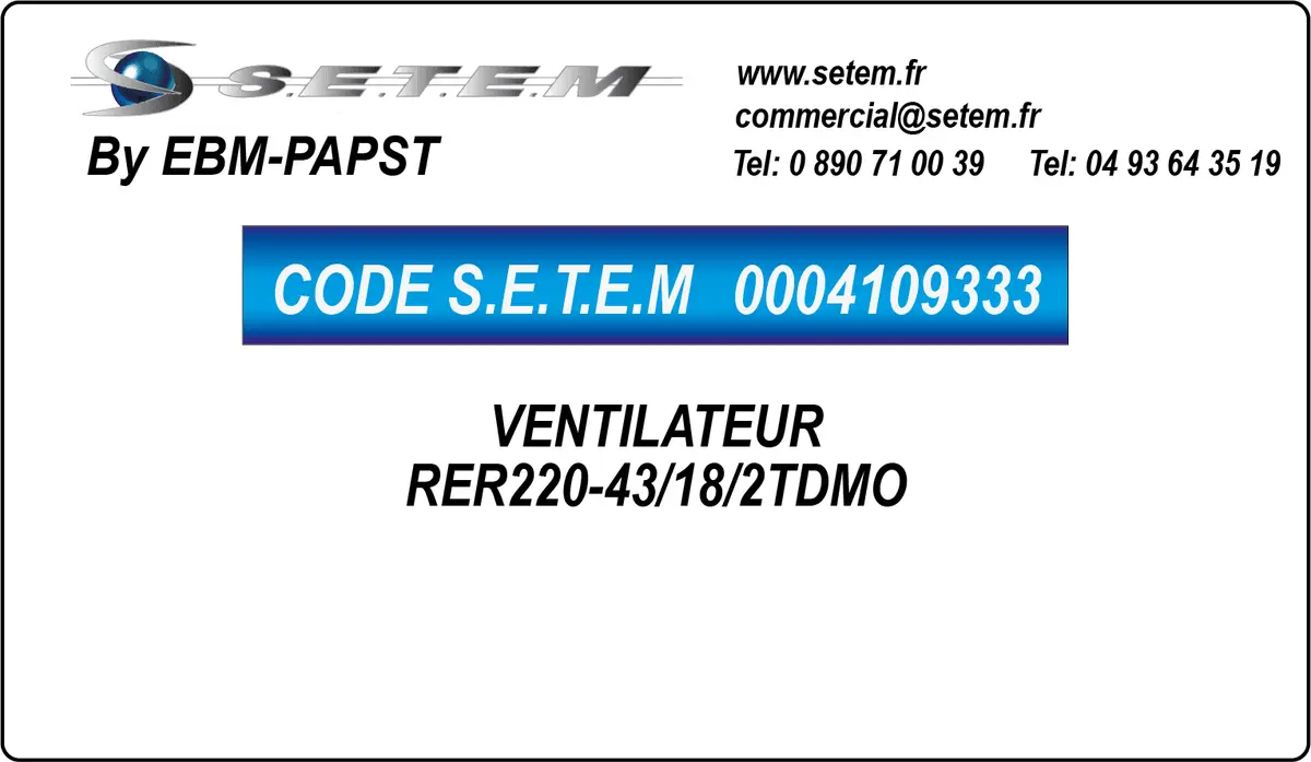 0004109333-VENTILATEUR EBMPAPST RER220-43/18/2TDMO