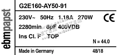 0004109802-VENTILATEUR EBMPAPST G2E160-AY50-91 3