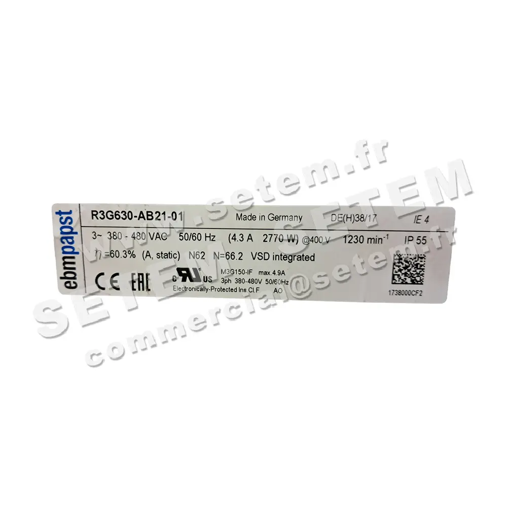 0004109905-MOTOTURBINE EBMPAPST R3G630-AB21-01