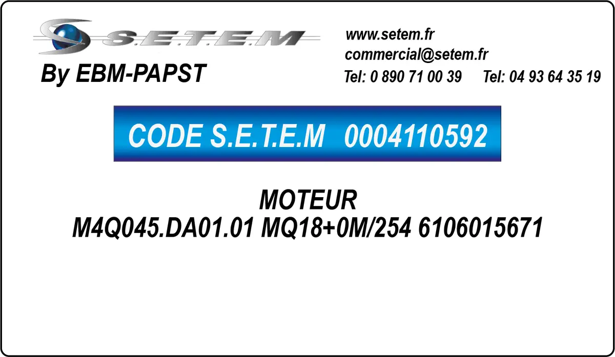0004110592-MOTEUR EBMPAPST M4Q045.DA01.01 MQ18+0M/254 *6106015671*