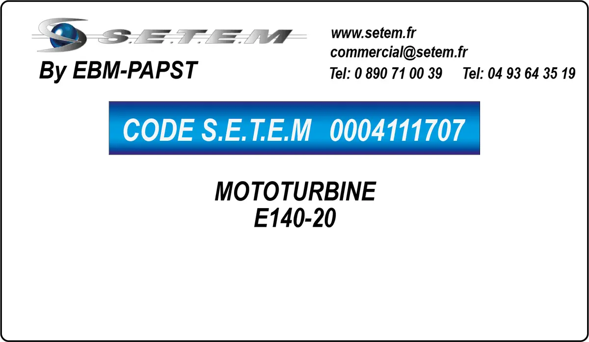 0004111707-MOTOTURBINE EBMPAPST E140-20