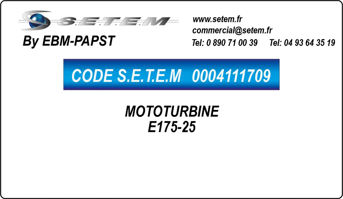 0004111709-MOTOTURBINE EBMPAPST E175-25