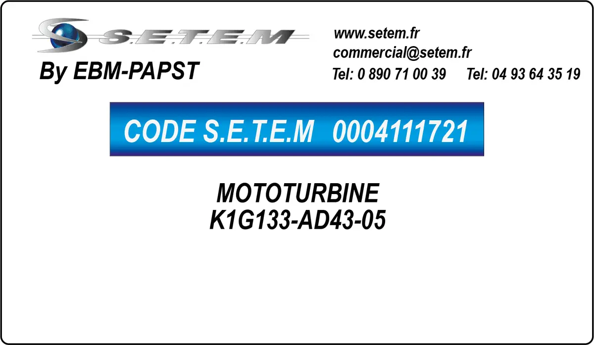 0004111721-MOTOTURBINE EBMPAPST K1G133-AD43-05