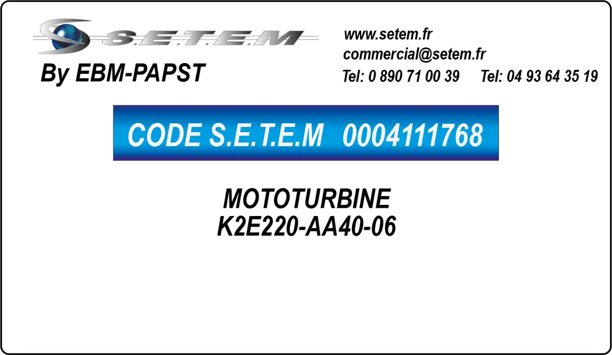 0004111768-MOTOTURBINE EBMPAPST K2E220-AA40-06