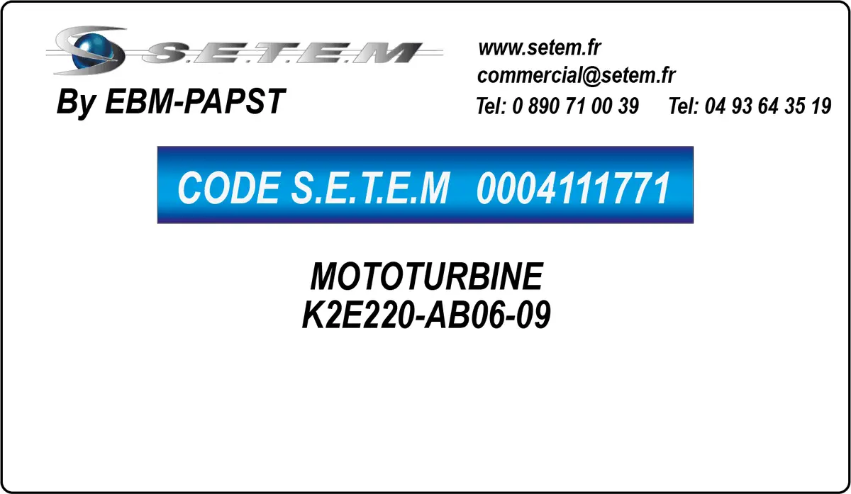 0004111771-MOTOTURBINE EBMPAPST K2E220-AB06-09