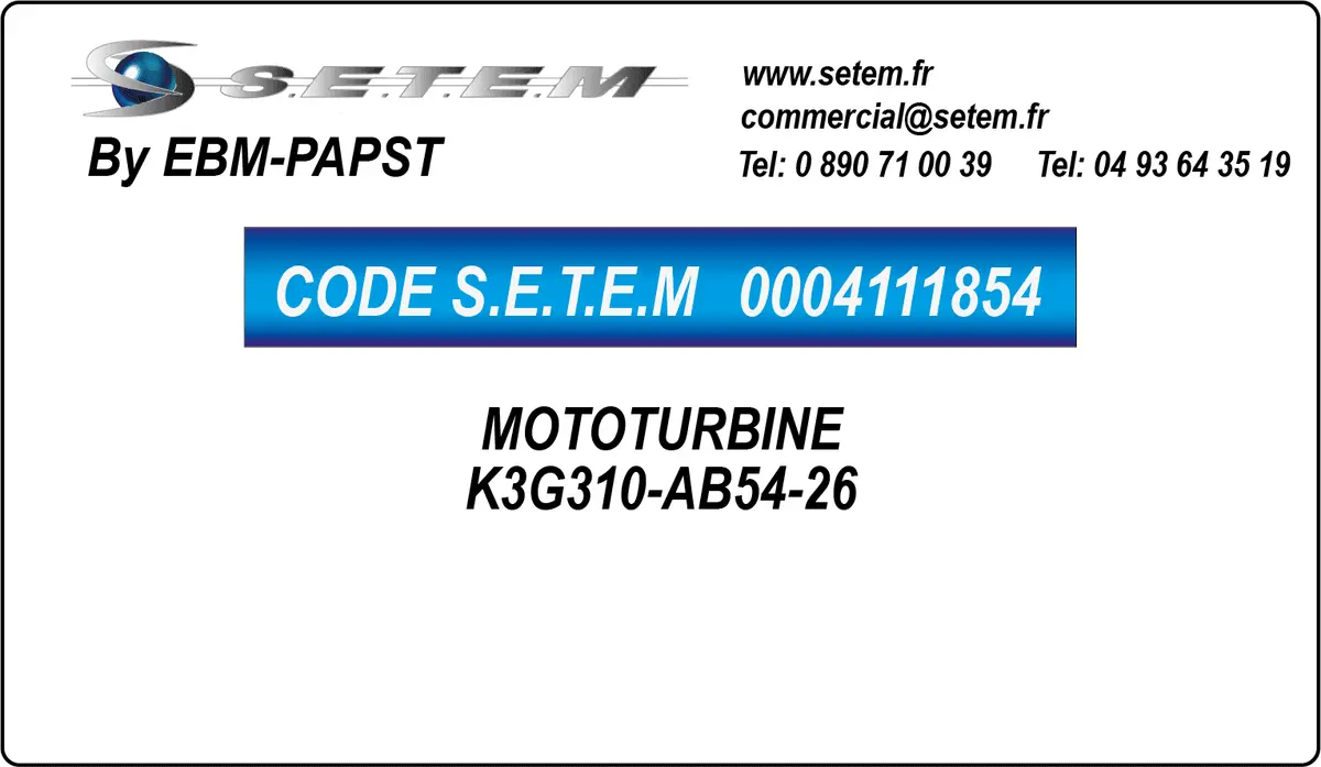 0004111854-MOTOTURBINE EBMPAPST K3G310-AB54-26