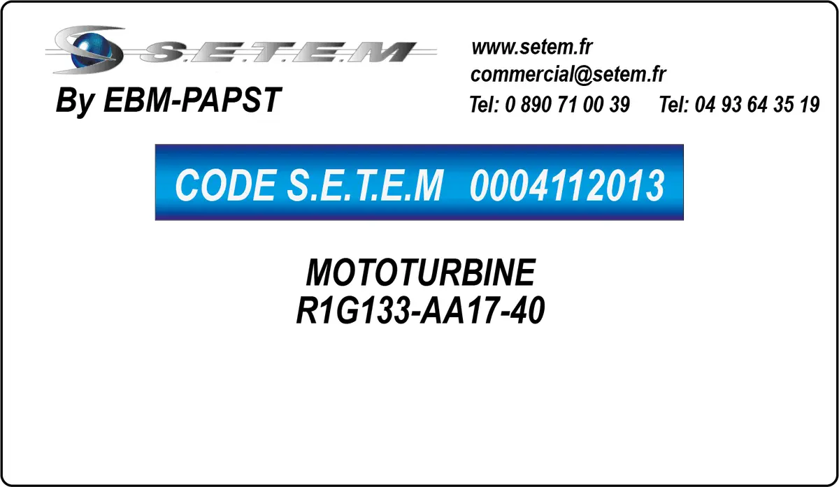 0004112013-MOTOTURBINE EBMPAPST R1G133-AA17-40