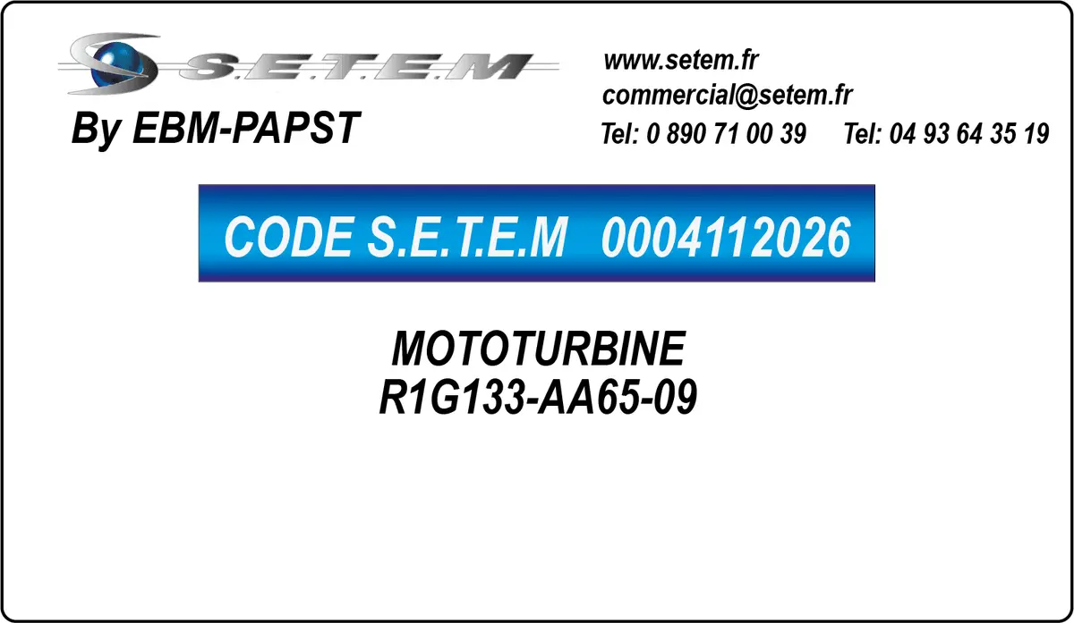 0004112026-MOTOTURBINE EBMPAPST R1G133-AA65-09