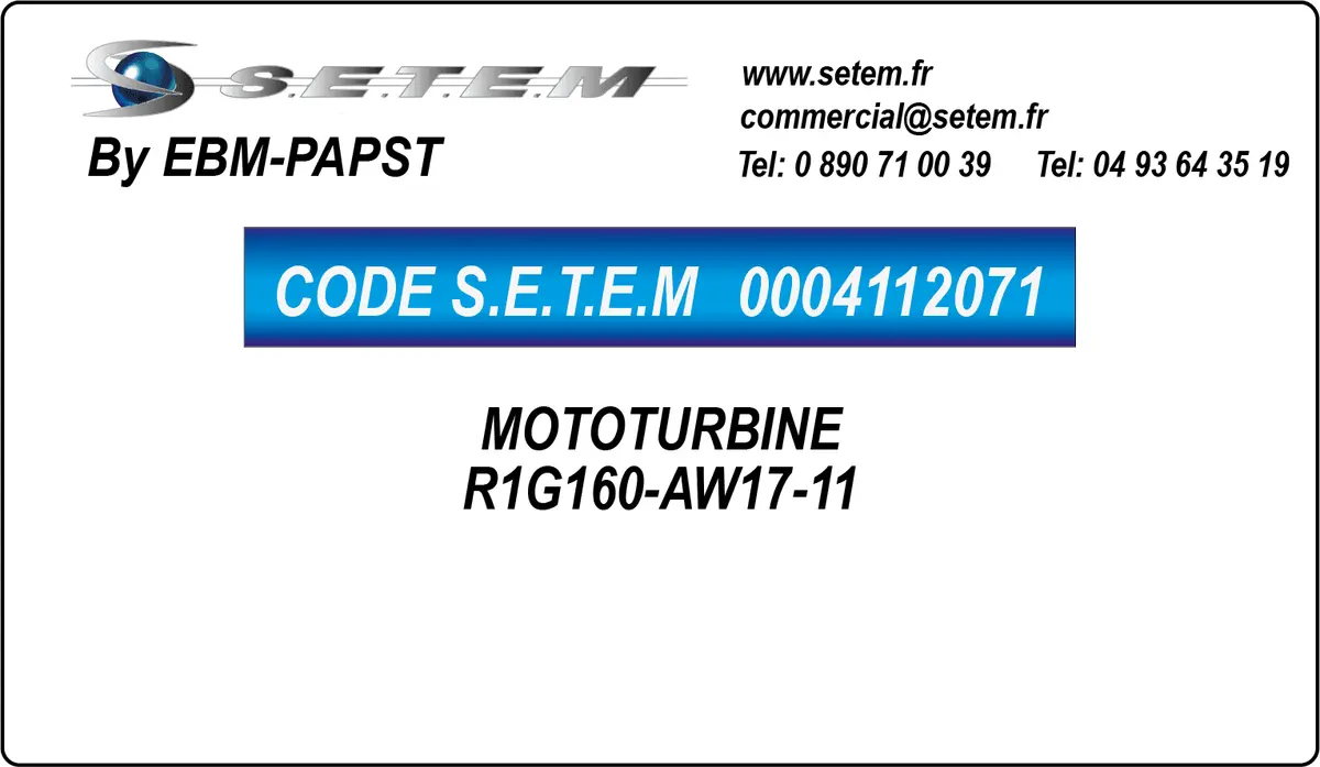 0004112071-MOTOTURBINE EBMPAPST R1G160-AW17-11