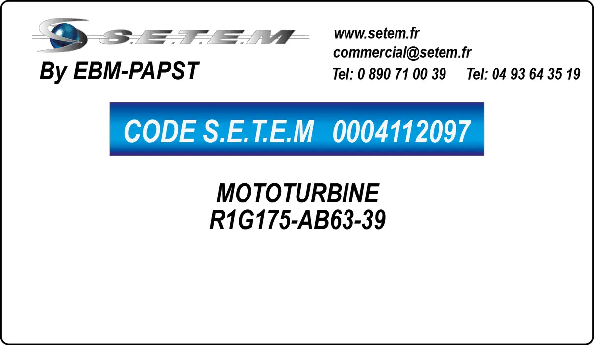 0004112097-MOTOTURBINE EBMPAPST R1G175-AB63-39