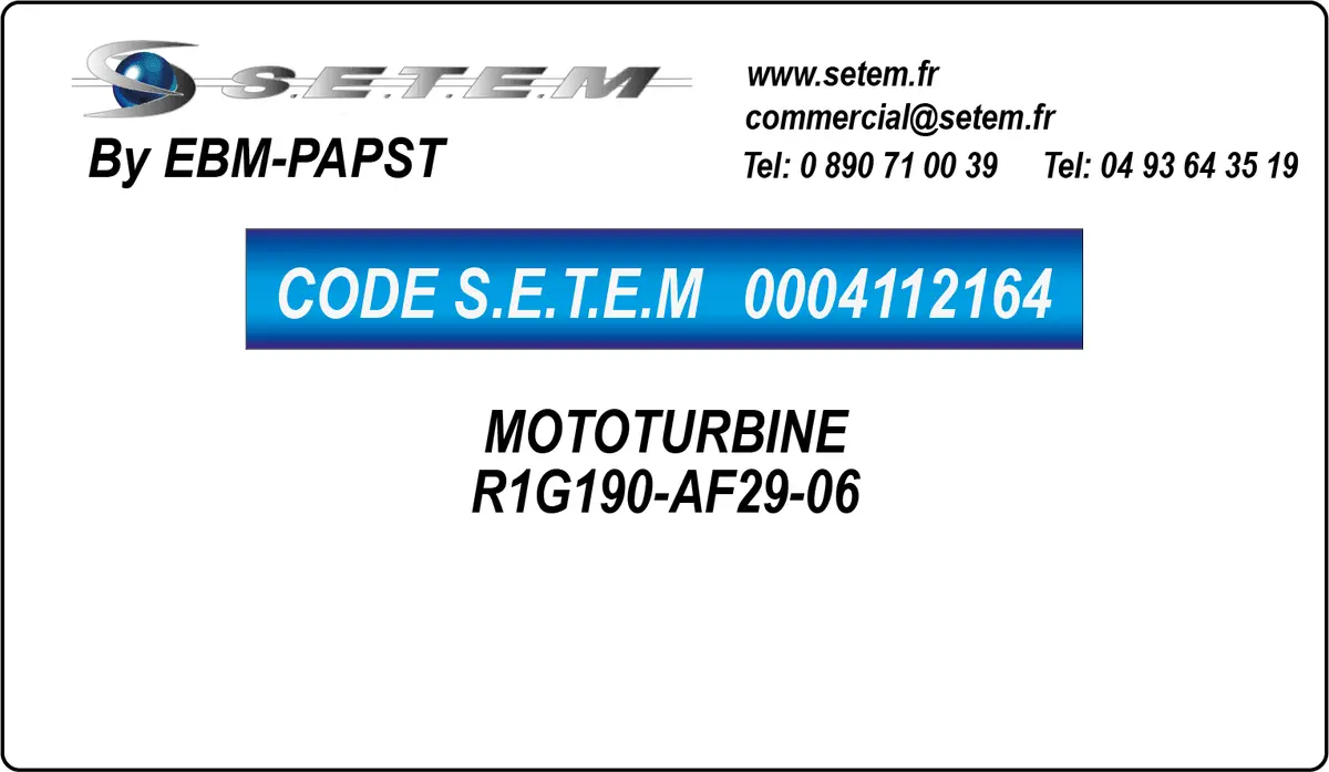 0004112164-MOTOTURBINE EBMPAPST R1G190-AF29-06