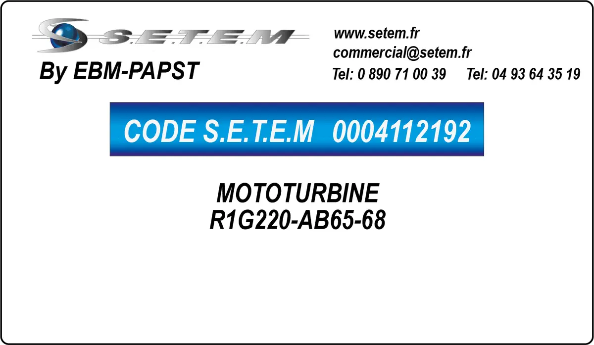 0004112192-MOTOTURBINE EBMPAPST R1G220-AB65-68