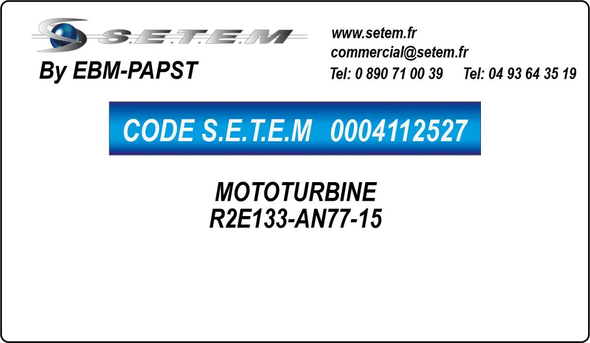 0004112527-MOTOTURBINE EBMPAPST R2E133-AN77-15