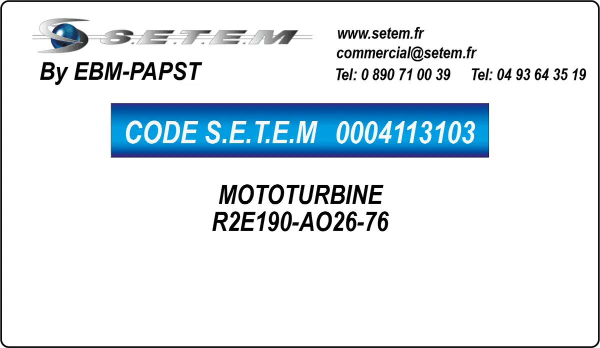 0004113103-MOTOTURBINE EBMPAPST R2E190-AO26-76