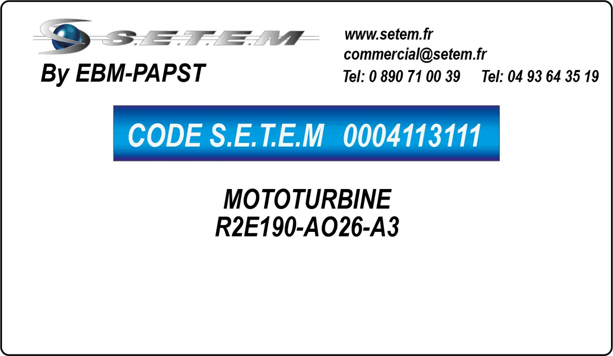 0004113111-MOTOTURBINE EBMPAPST R2E190-AO26-A3