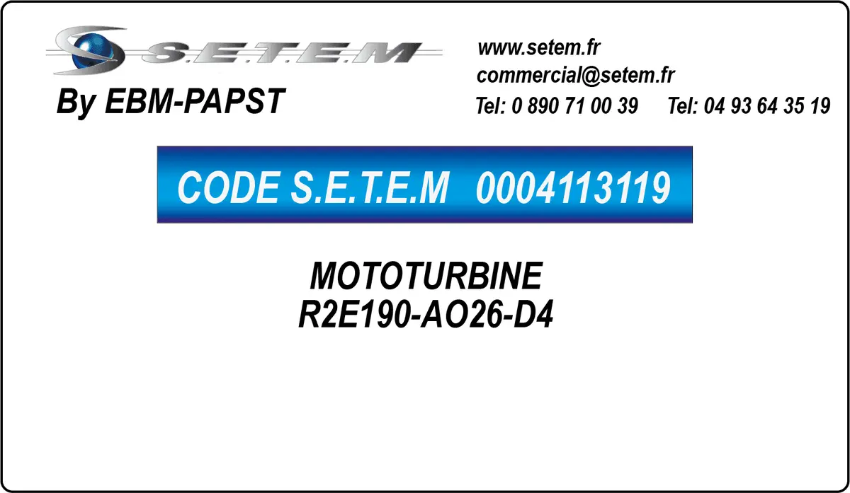 0004113119-MOTOTURBINE EBMPAPST R2E190-AO26-D4