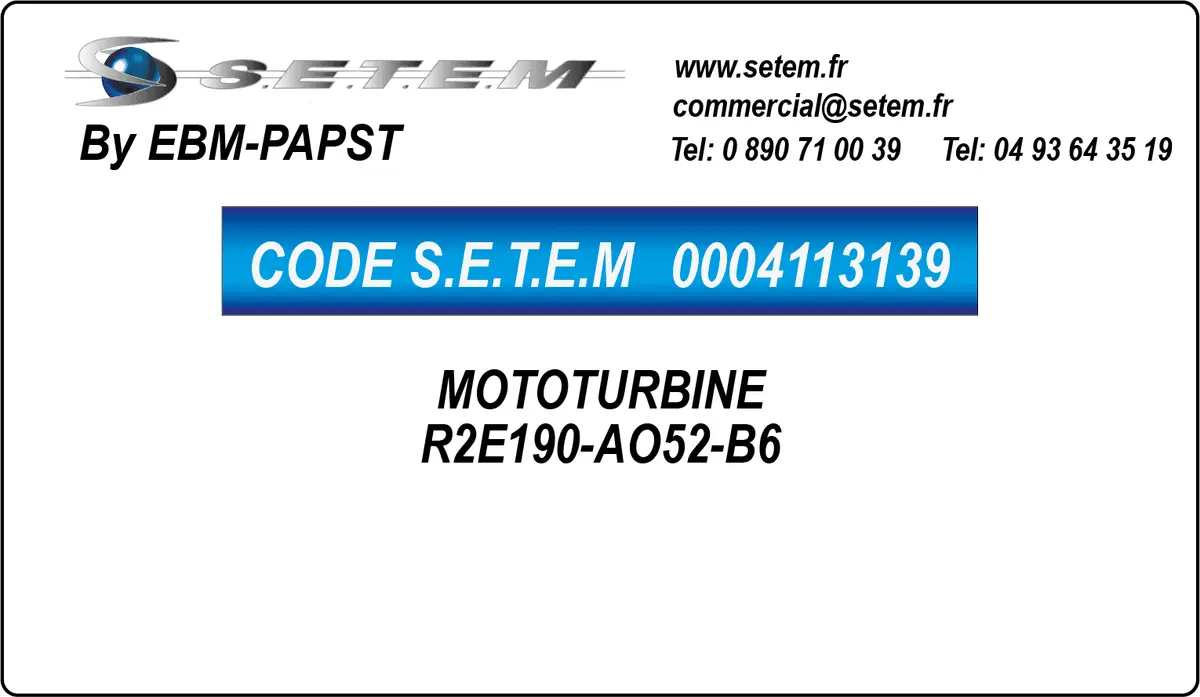 0004113139-MOTOTURBINE EBMPAPST R2E190-AO52-B6